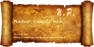 Manher Pompónia névjegykártya